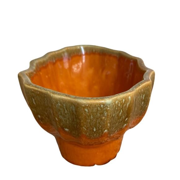 Cookson Pottery USA Orange and Green Planter - Picture 3 of 6